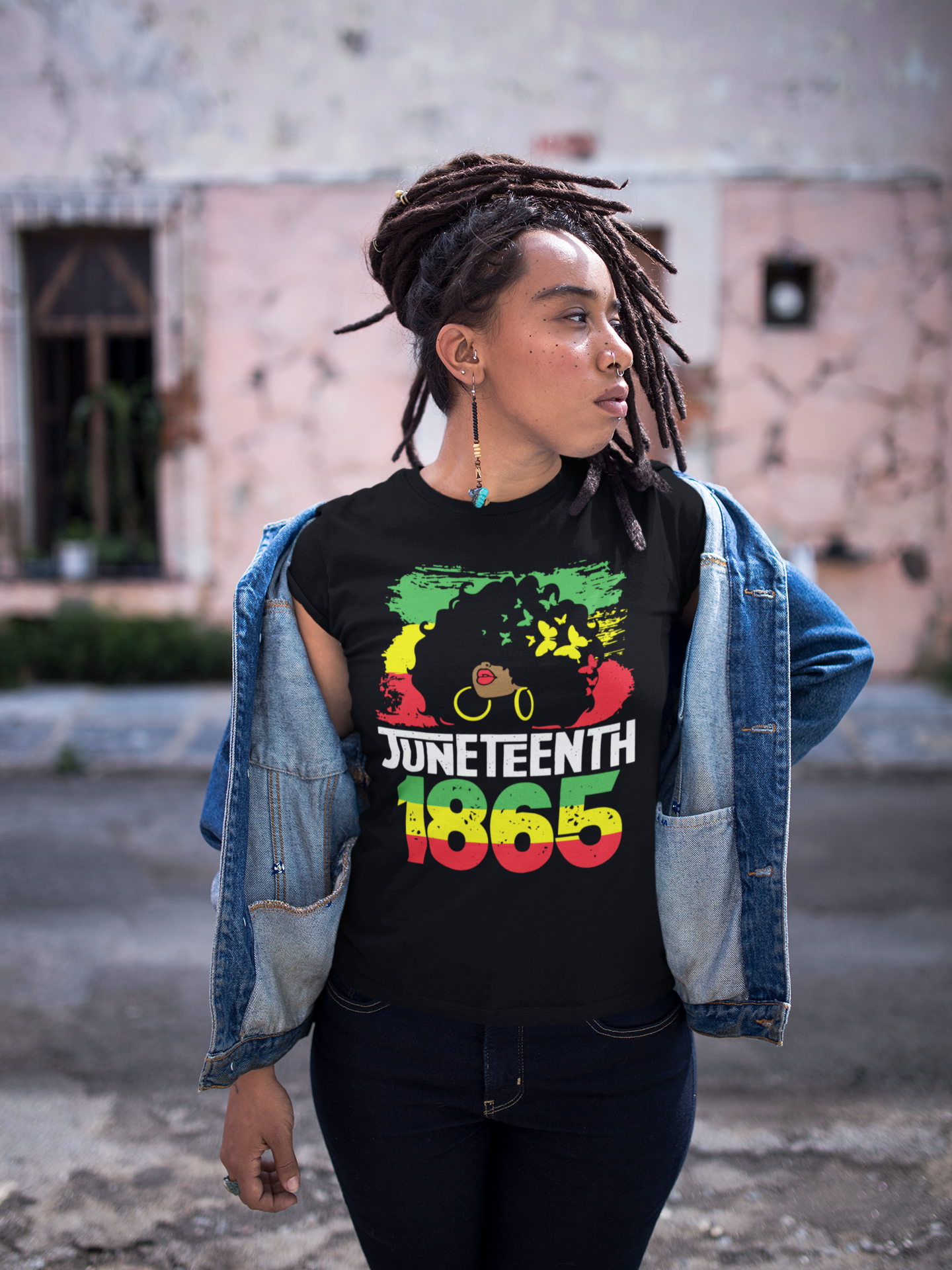 Afro Girl Hoops Juneteenth 1865 Women's Shirt