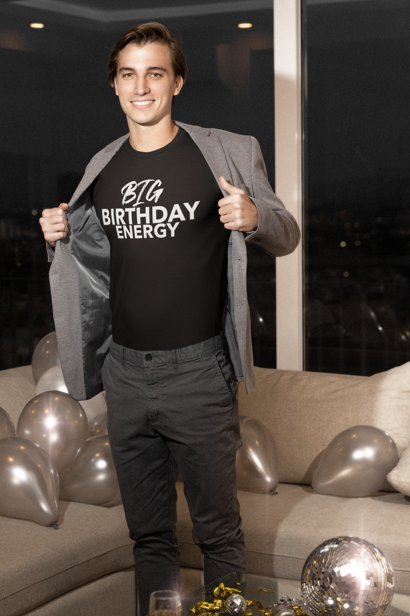 Unisex Birthday Energy Tee-Black Font