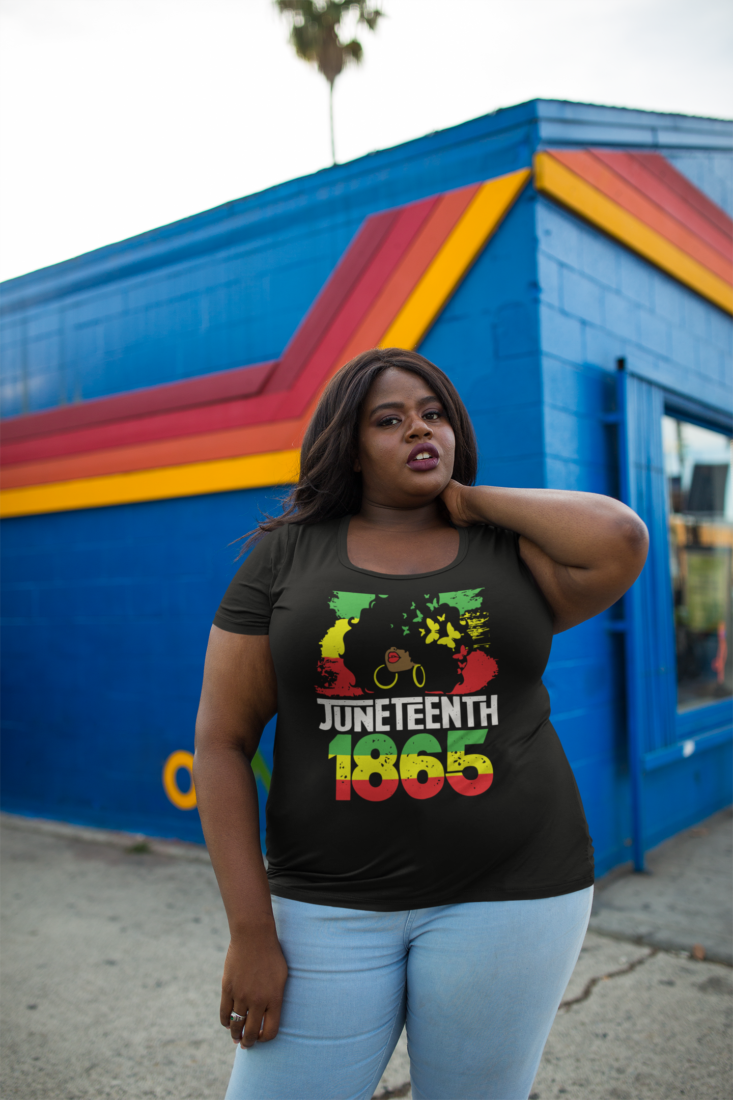 Afro Girl Hoops Juneteenth 1865 Women's Shirt