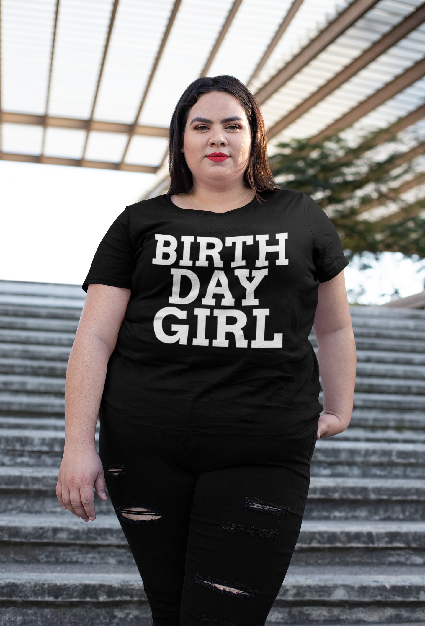 WOMEN'S BIRTHDAY GIRL SHIRT-White FontCaptioned 2 A Tee