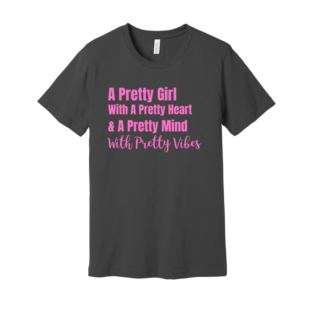 PRETTY GIRL TEE- PINK FONTCaptioned 2 A Tee