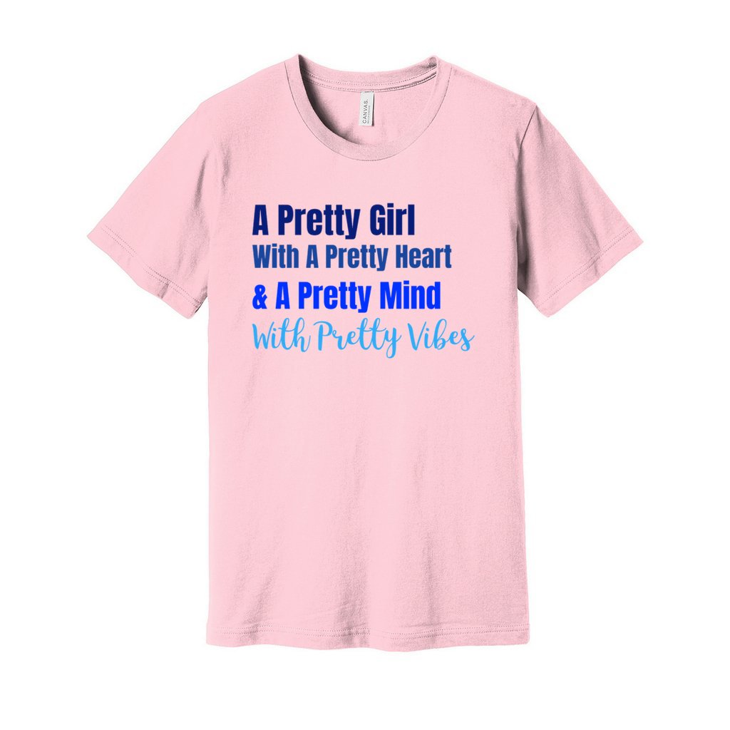 PRETTY GIRL TEE -Blue Ombre FontCaptioned 2 A Tee