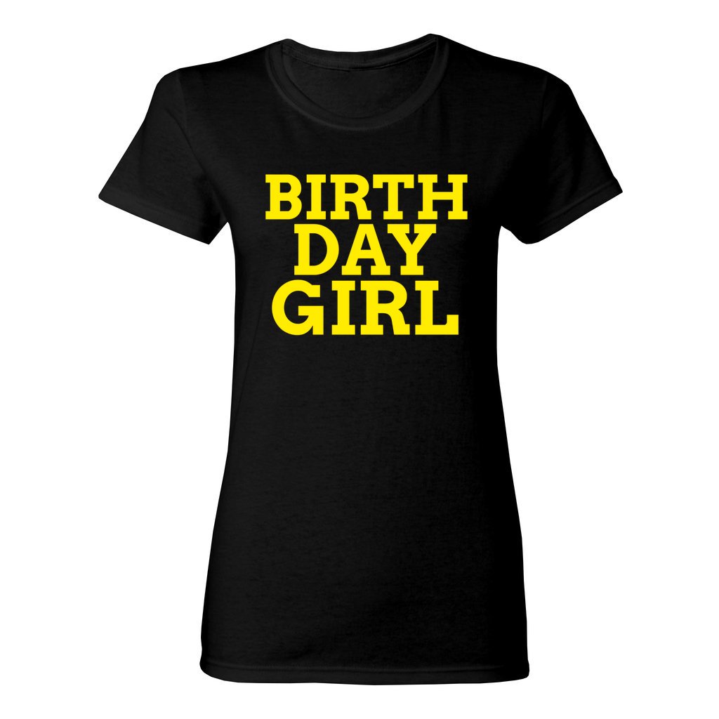 WOMEN'S BIRTHDAY GIRL SHIRT-Yellow FontCaptioned 2 A Tee