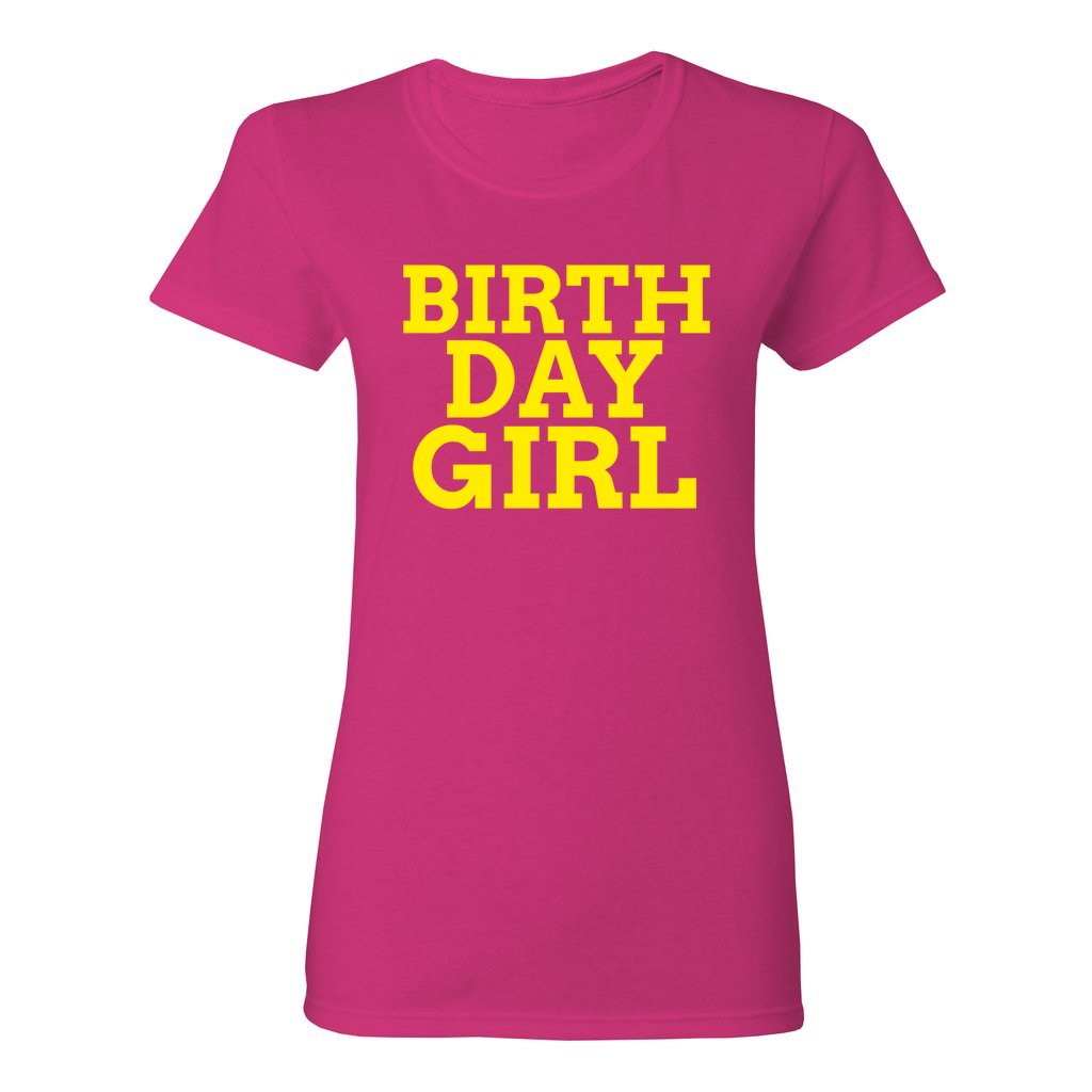 WOMEN'S BIRTHDAY GIRL SHIRT-Yellow FontCaptioned 2 A Tee