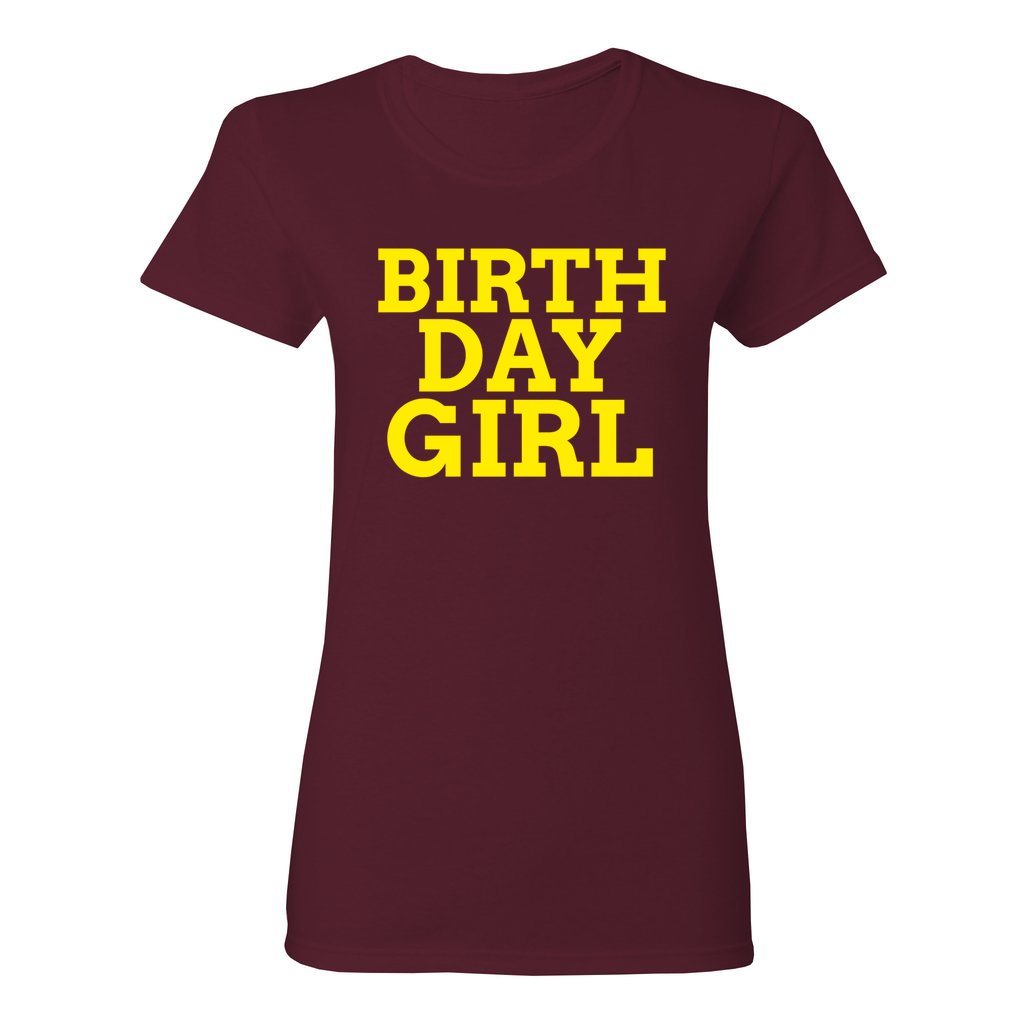 WOMEN'S BIRTHDAY GIRL SHIRT-Yellow FontCaptioned 2 A Tee