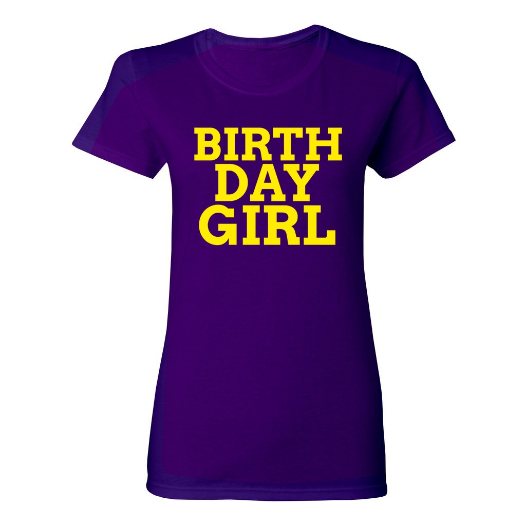 WOMEN'S BIRTHDAY GIRL SHIRT-Yellow FontCaptioned 2 A Tee