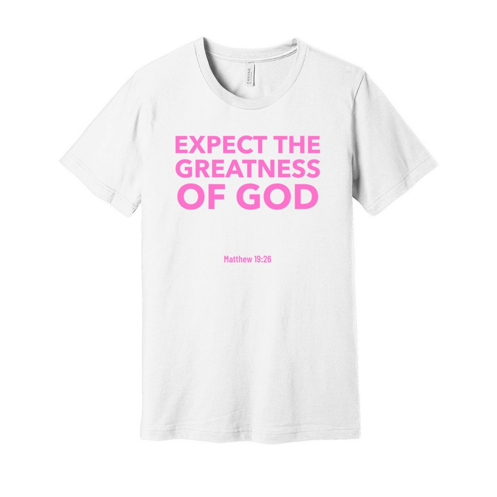 Greatness Shirt - Pink Letters    Greatness Shirt - Pink Letters