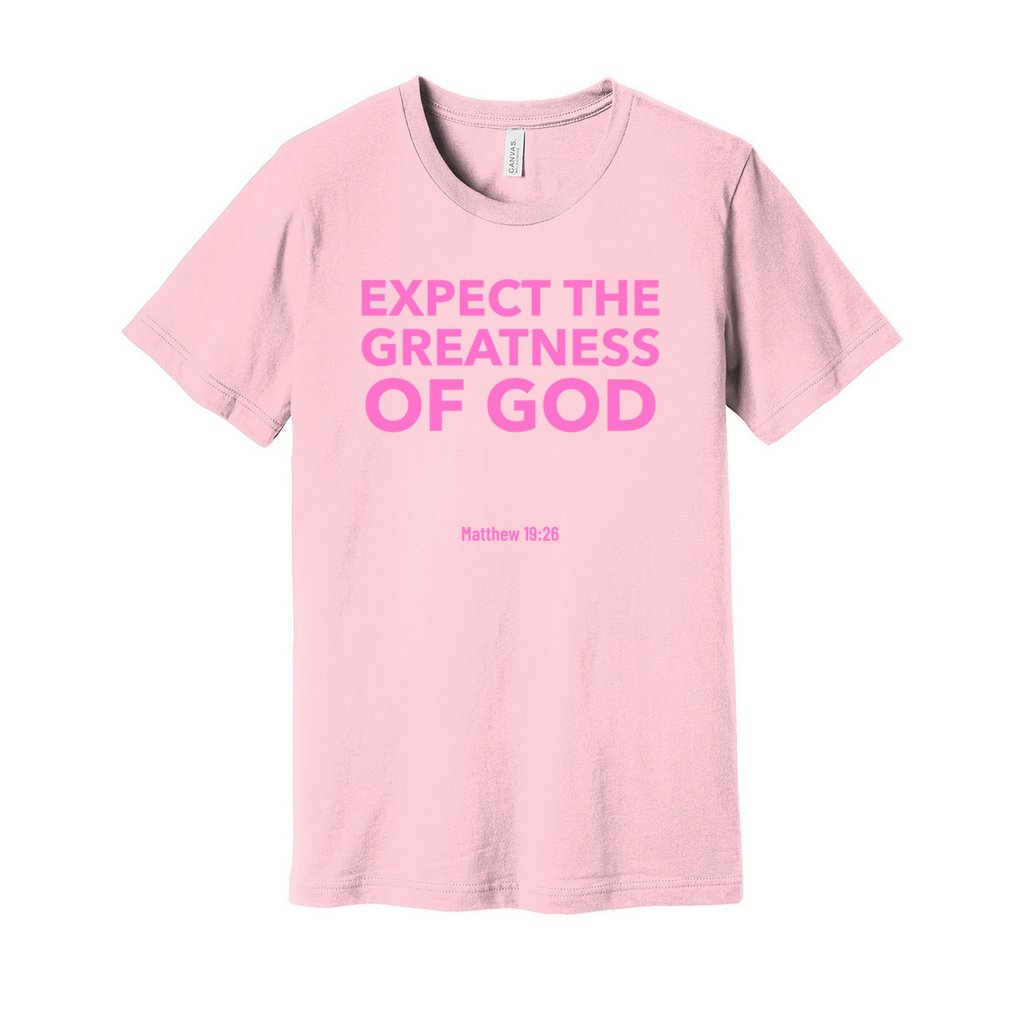 Greatness Shirt - Pink Letters       Greatness Shirt - Pink Letters