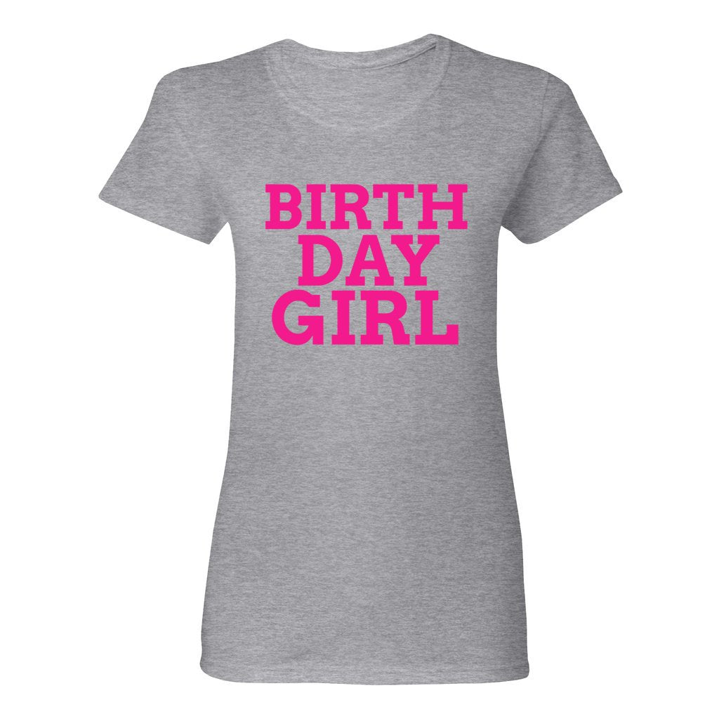 WOMEN'S BIRTHDAY GIRL SHIRT Hot Pink FontCaptioned 2 A Tee