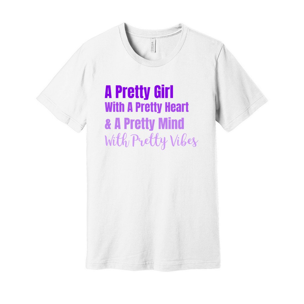 PRETTY GIRL TEE - PURPLE OMBRE FONTCaptioned 2 A Tee