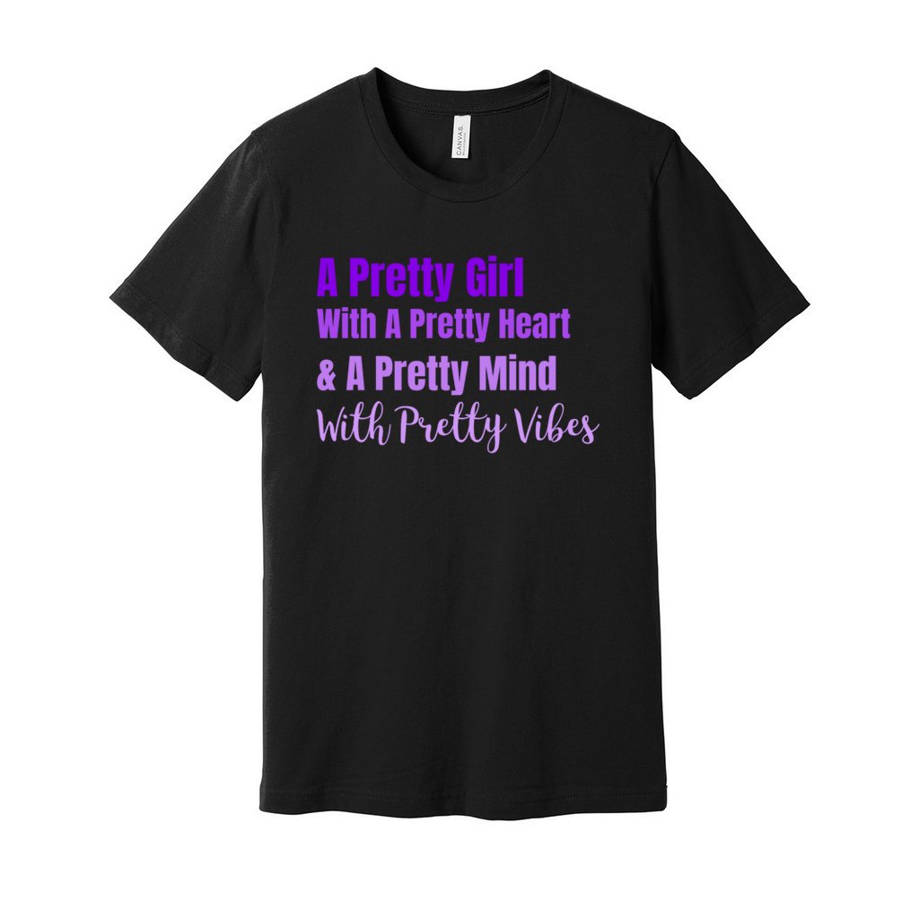 PRETTY GIRL TEE - PURPLE OMBRE FONTCaptioned 2 A Tee