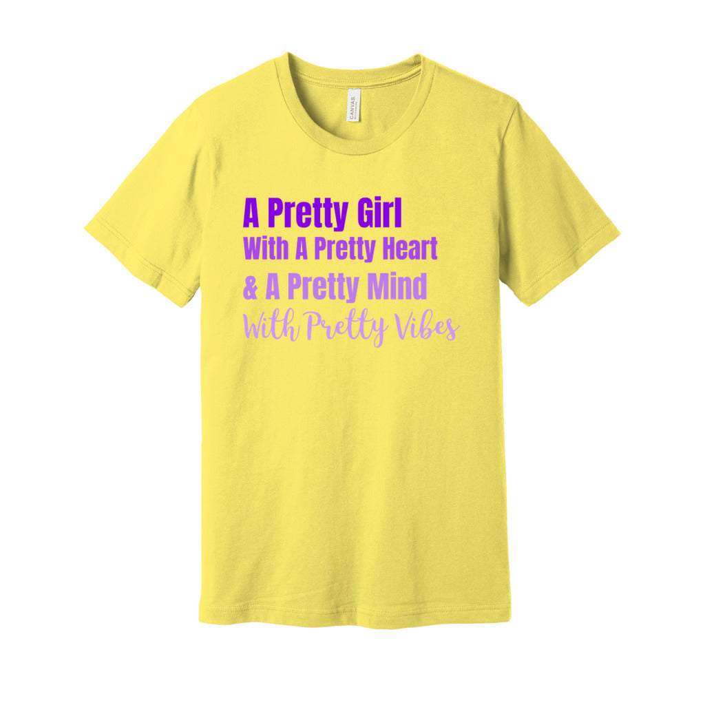 PRETTY GIRL TEE - PURPLE OMBRE FONTCaptioned 2 A Tee