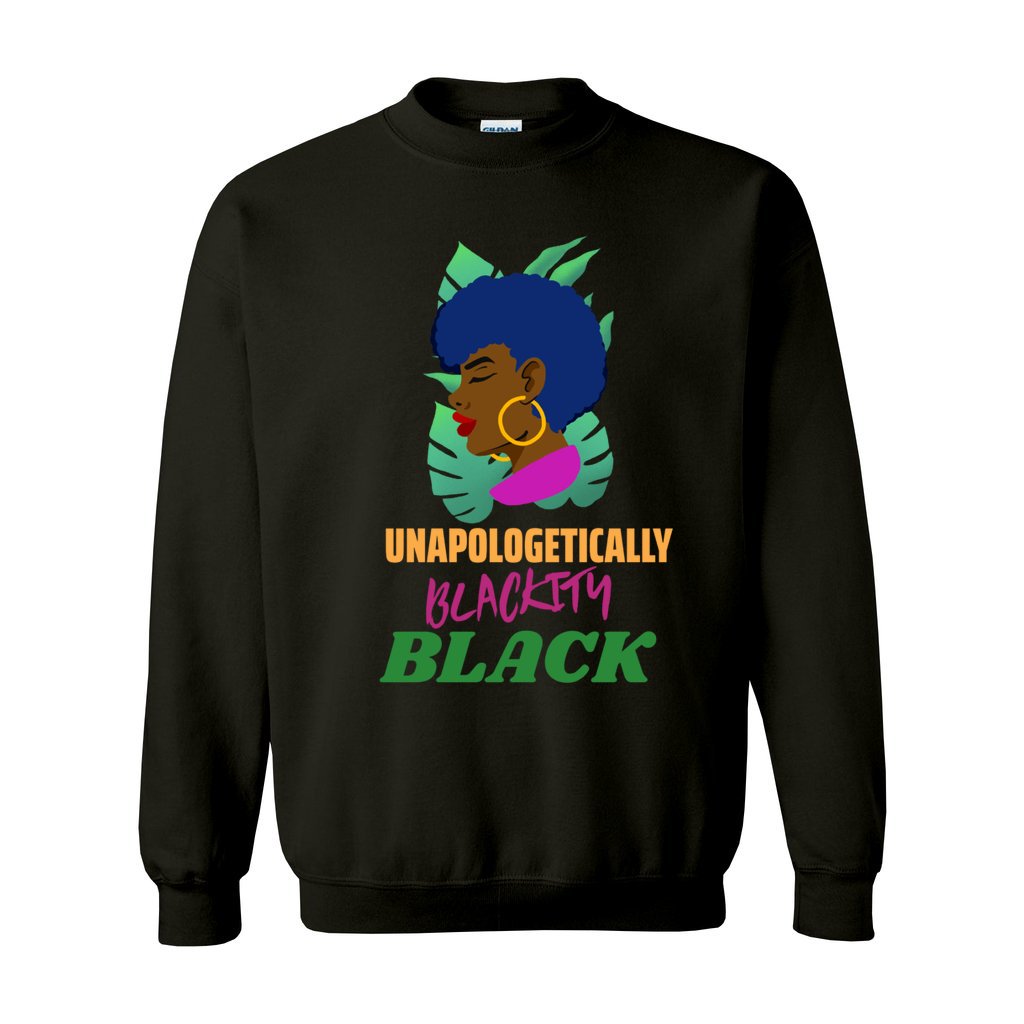 Ladies Blackity Afro Crewneck Sweatshirt - Black    Ladies Blackity Afro Crewneck Sweatshirt - Black