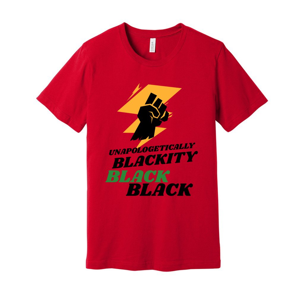 Blackity Black Unisex Jersey Tee- RED   Blackity Black Unisex Jersey Tee- RED