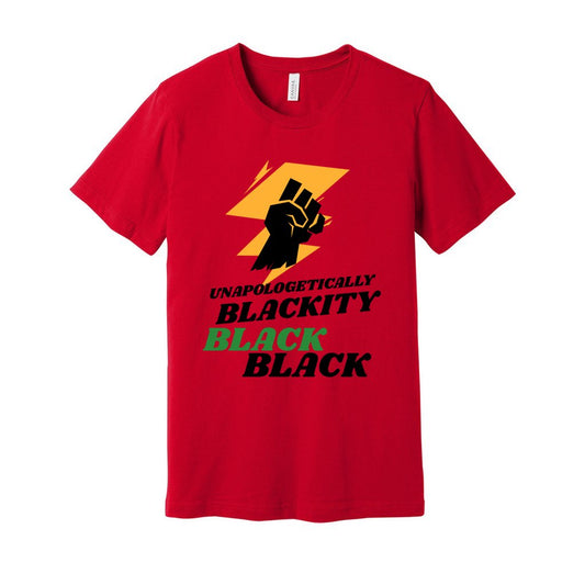 Blackity Black Unisex Jersey Tee- RED   Blackity Black Unisex Jersey Tee- RED