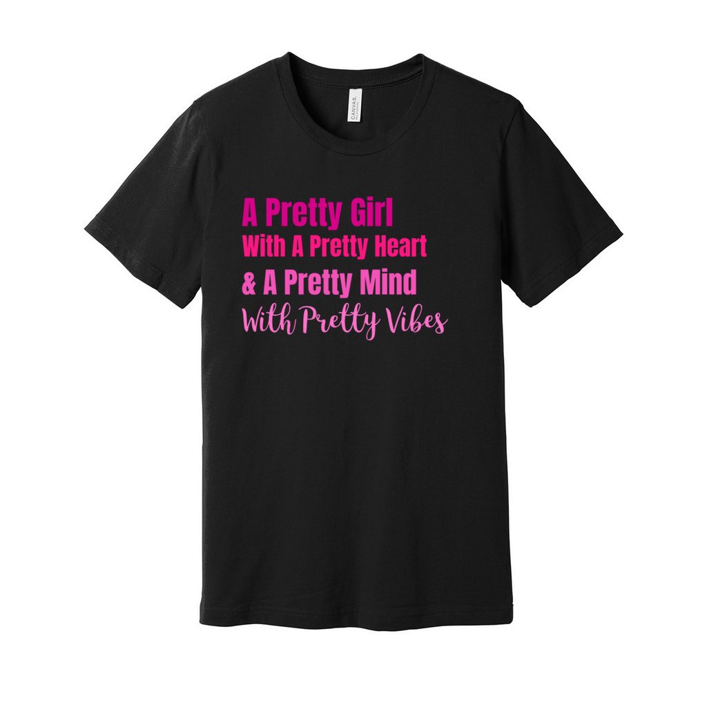 PRETTY GIRL TEE - PINK OMBRE FONTCaptioned 2 A Tee