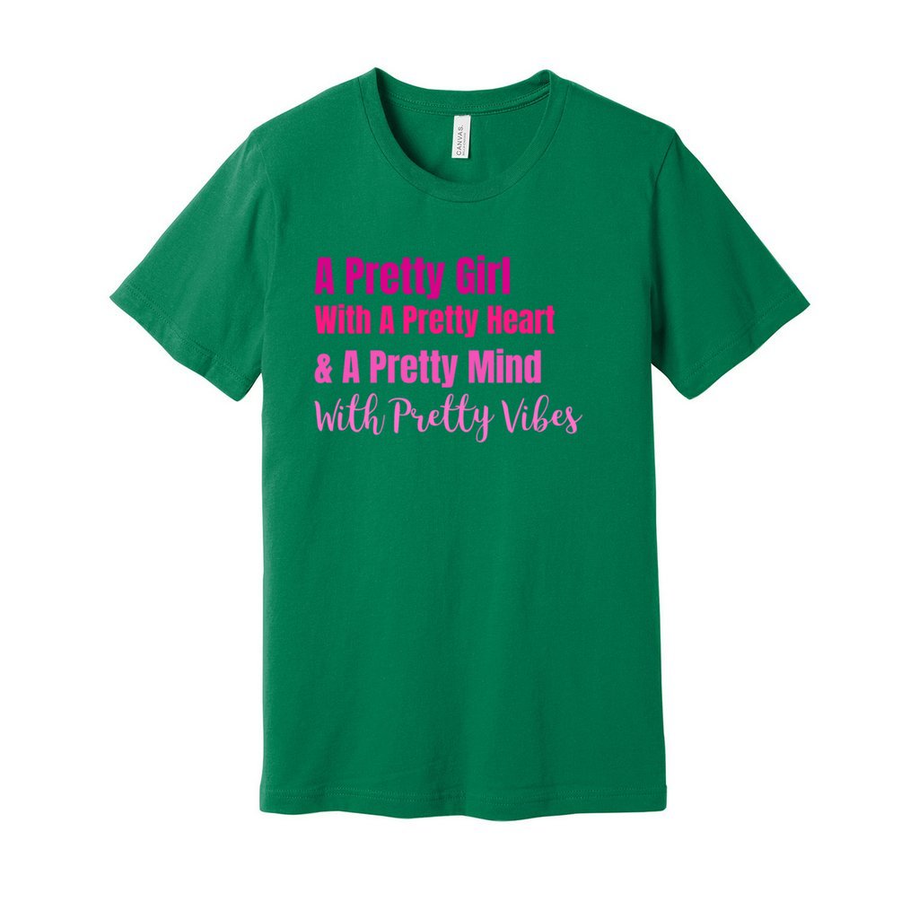 PRETTY GIRL TEE - PINK OMBRE FONTCaptioned 2 A Tee