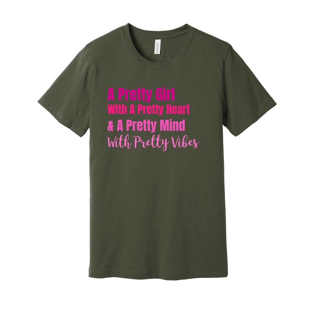 PRETTY GIRL TEE - PINK OMBRE FONTCaptioned 2 A Tee