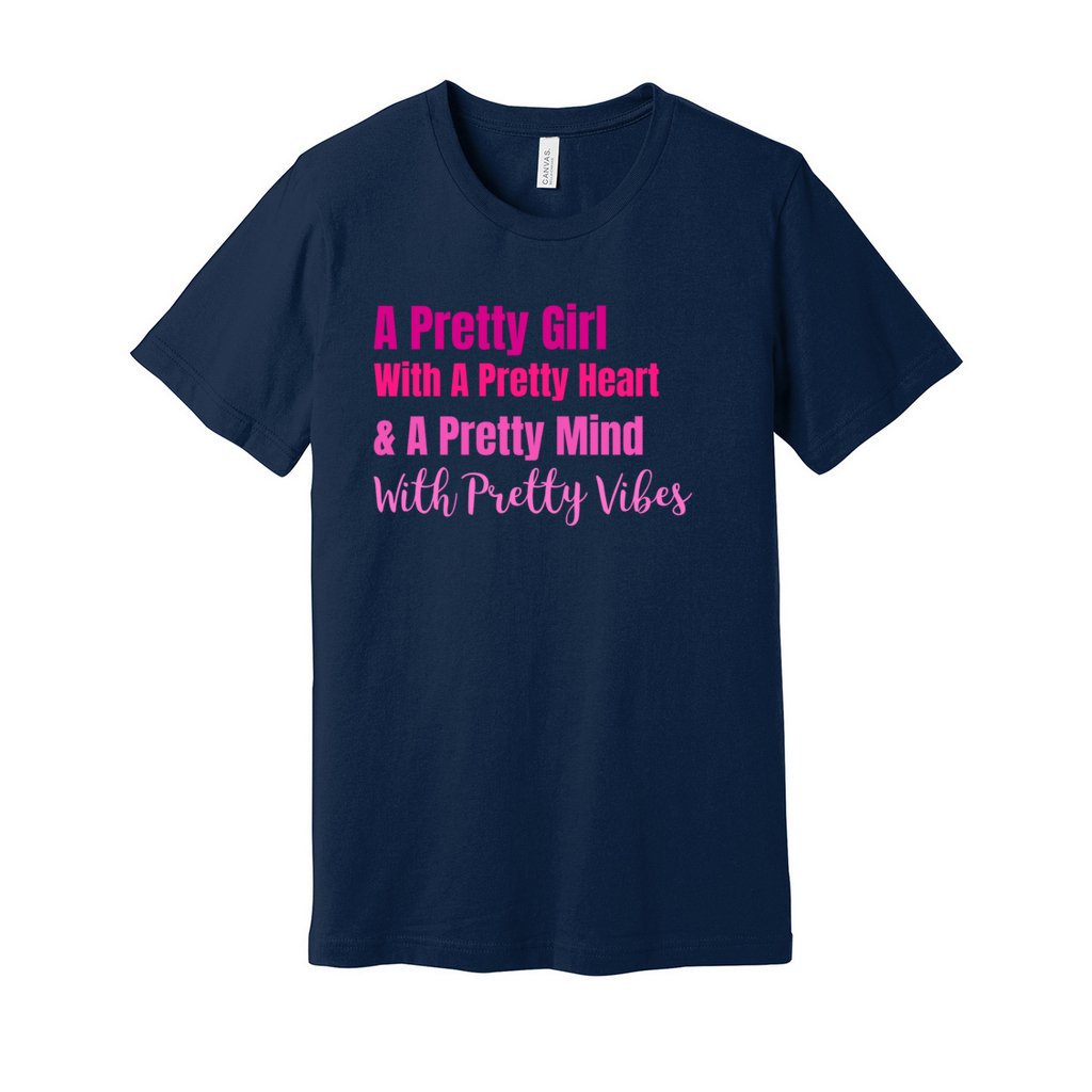 PRETTY GIRL TEE - PINK OMBRE FONTCaptioned 2 A Tee