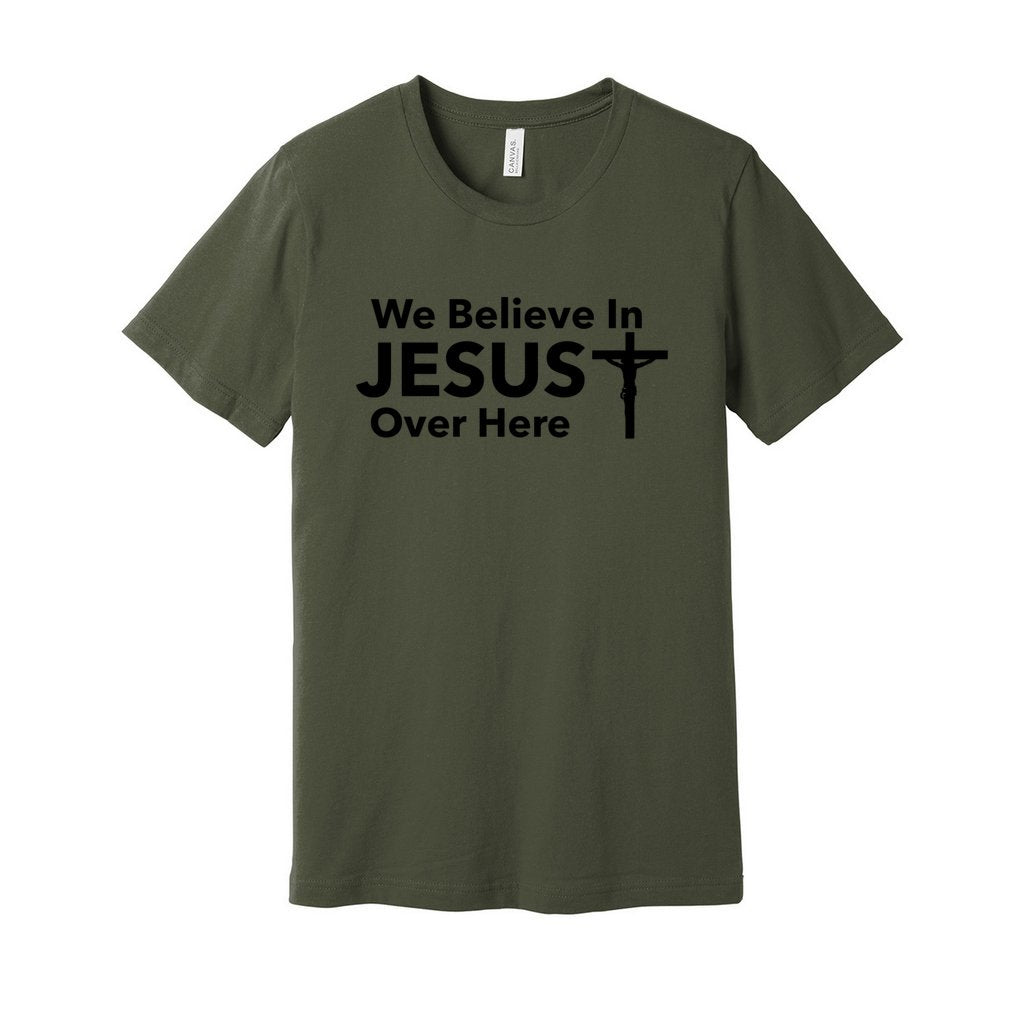 We Believe In JESUS Tee With CrossCaptioned 2 A Tee