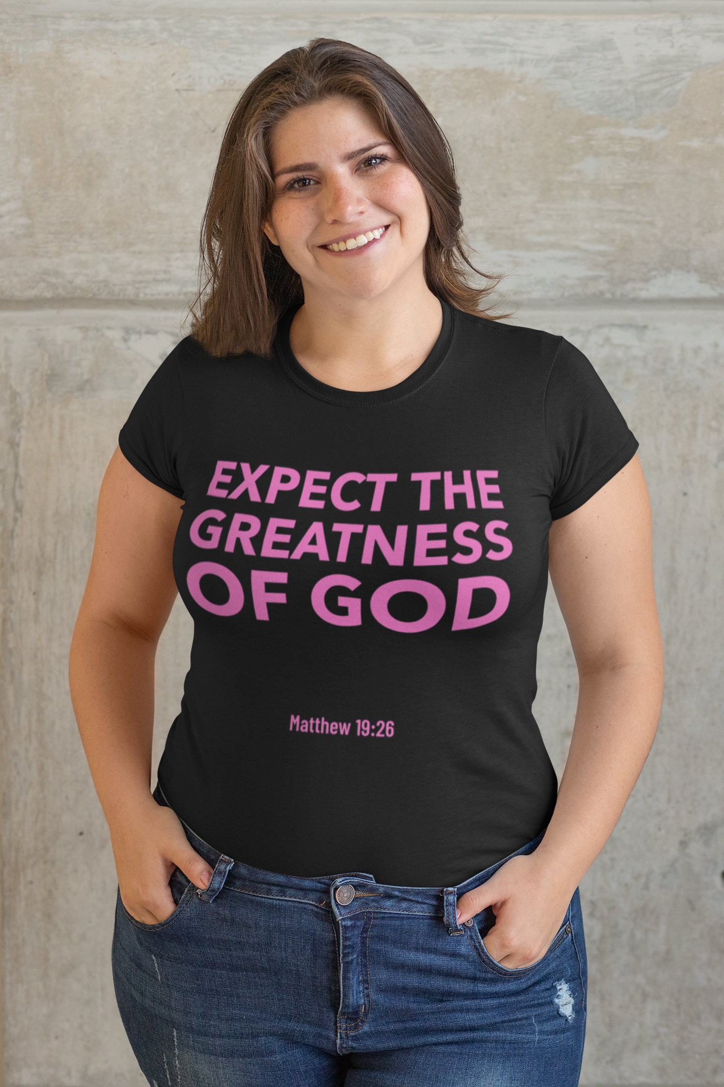 Greatness Shirt - Pink Letters    Greatness Shirt - Pink Letters