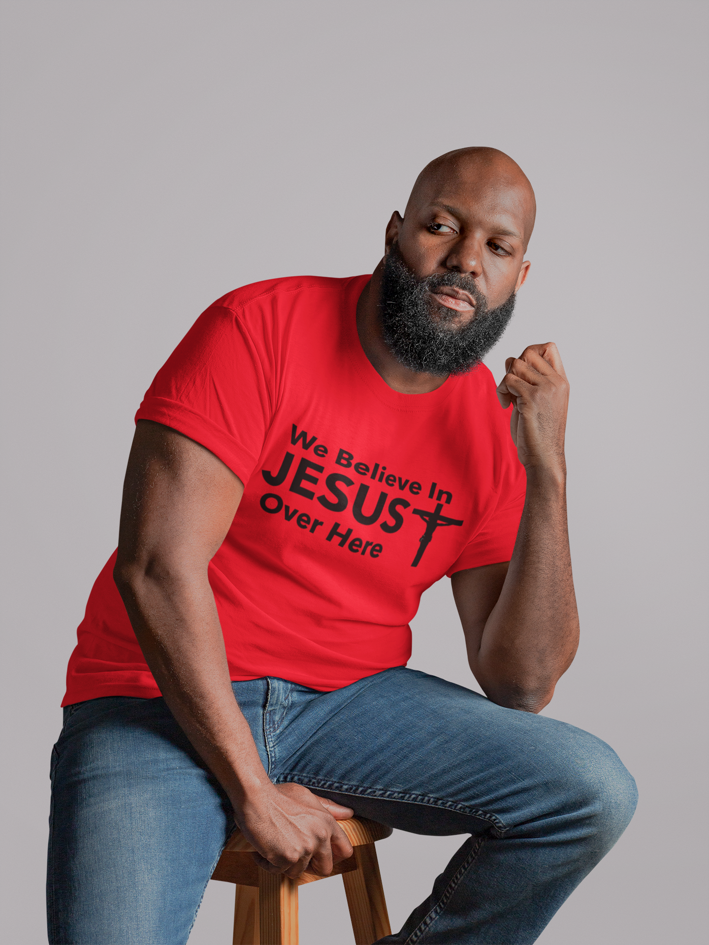 We Believe In JESUS Tee With CrossCaptioned 2 A Tee