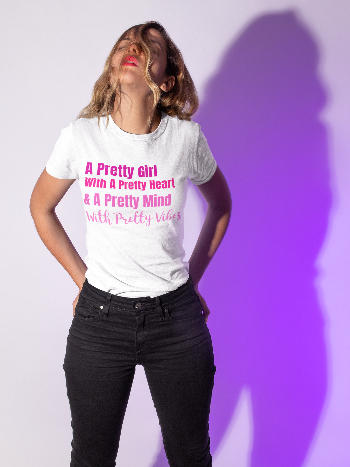 PRETTY GIRL TEE -Green OmbreCaptioned 2 A Tee