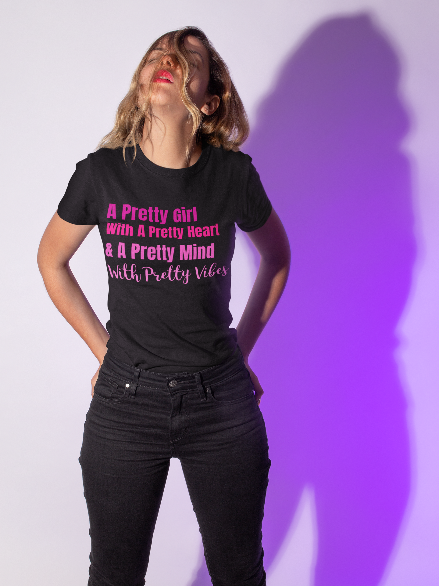 PRETTY GIRL TEE- BLACK FONTCaptioned 2 A Tee